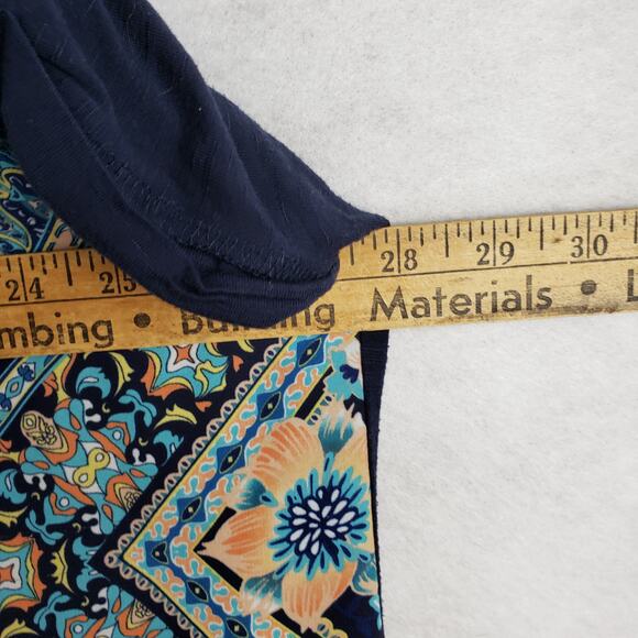 Maurices Women's 3X Paisley Mandala Short Sleeve Blouse Blue Black Green Boho‎ - Picture 4 of 8